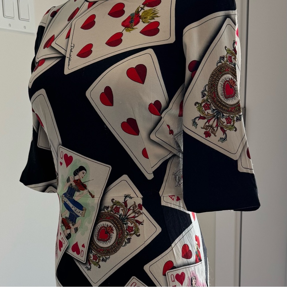 Dolce & Gabbana Playing Cards Dress - Queen of Hearts print Mini - Picture 9 of 16